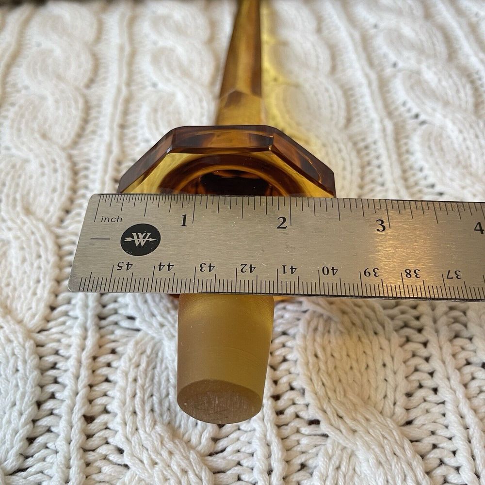 MOSER Decanter Stopper Replacement AMBER Vintage Glass Bohemian 11" - Picture 8 of 13